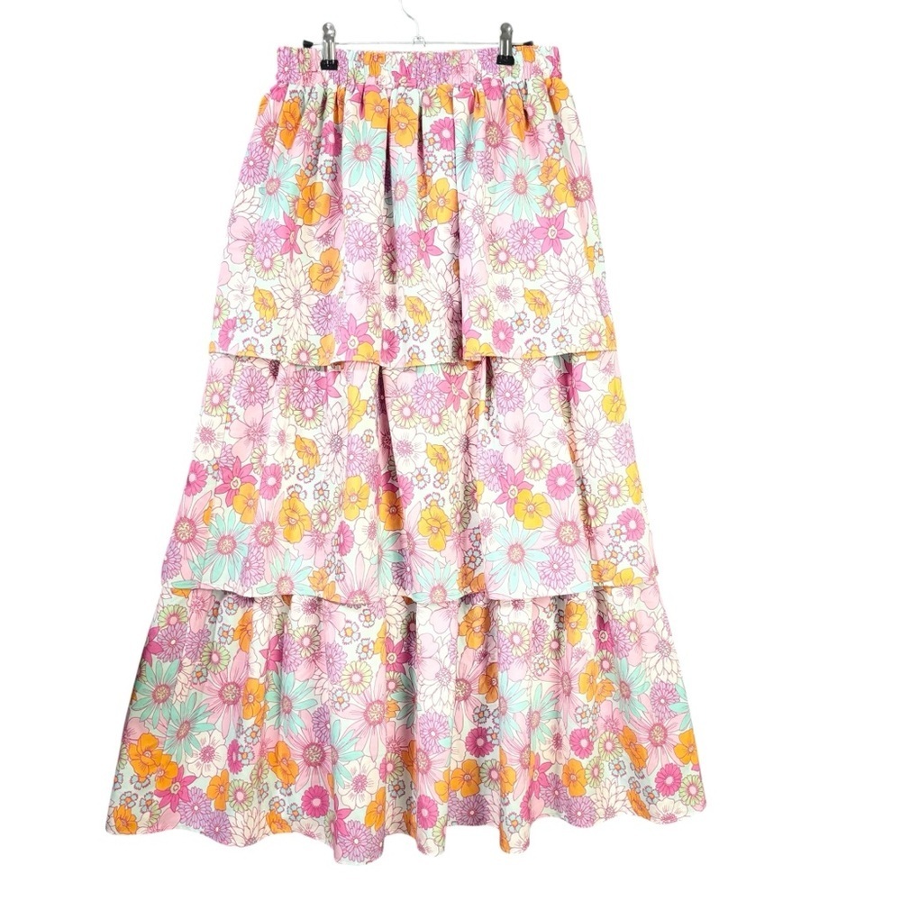 SSYS The Label “Eve” Tiered Maxi Skirt in Floral – Sz M - Picture 5 of 9